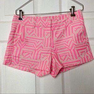 J Crew pink Aztec print tiki  shorts siz